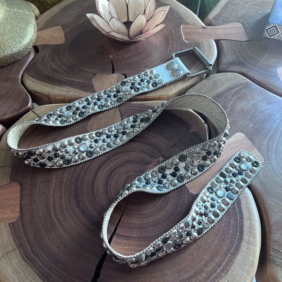 Seashell, jeweled, silver belt. main image 7